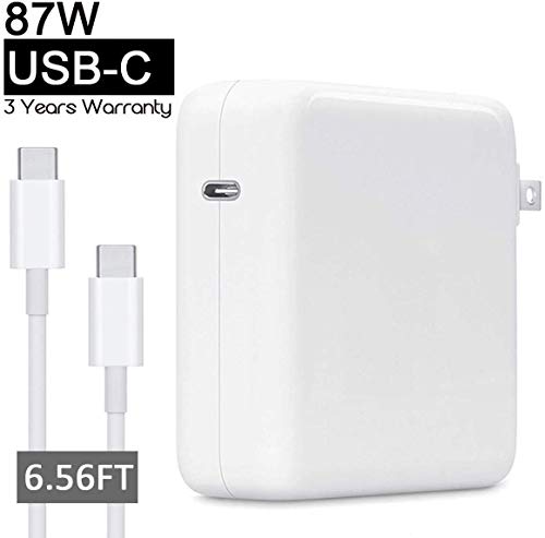87W USB C Power Adapter Charger for Apple MacBook Pro 15 13 inch 2018 Laptop Include Charge Cable(2M)