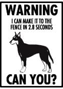 Warning! Manchester Terrier - I can make it to the fence Aluminum Dog Sign