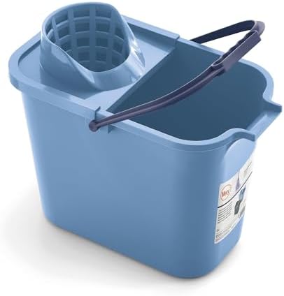 | Balde Retangular com Drenador | Balde de Esfregão | Polipropileno | 12L | Azul | Medidas: 23x37x29 cm