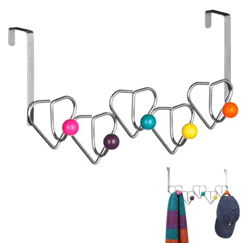 Premier 509730 Housewares 5 Hook Over Door Hanger - Multi-Coloured,Silver,H20 x W37 x D10cm at Amazon