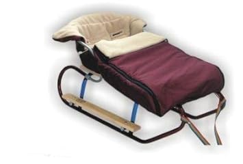 Best For Kids Schlitten mit Fußsack aus Fleece mit Rückenlehne