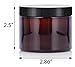 JUVITUS 6 oz Amber PET Plastic (BPA Free) Refillable Low Profile Refillable Jar (12 pack) (Black Lid)