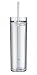 SimplyUnderstated Clear Acrylic Skinny Tumbler 16oz. Double Wall with Lid and Straw