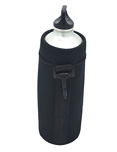 Neoprene Water Bottle Carrier ,Water Bottle Cooler Sleeve Tote Bag Pouch Holder Strap for Kid Children Women MEN Biker Travel Cycling Climbing Sports (black)