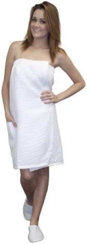 TowelRobes Waffle Bath Wrap Towels with Pocket
