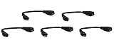Five Pack of YCS Basics Black 6 Inch Cellphone/Tablet USB Micro Male to Female Sync and Charging Extension Cables