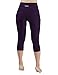 ODODOS High Waist Out Pocket Yoga Capris Pants Tummy Control Workout Running 4 Way Stretch Yoga Leggings,DeepPurple,Large