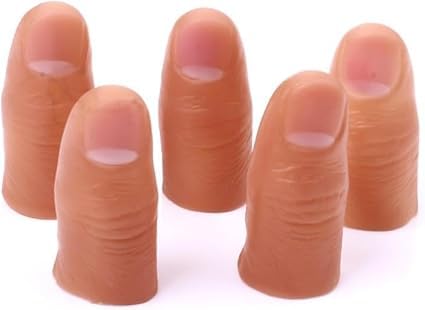 5 Pcs Hard Thumb Tip Finger Fake Magic Tricks Close up Magic Appear Vanish Magic Fake Finger Trick Prop for Magicians Novelty Accessories