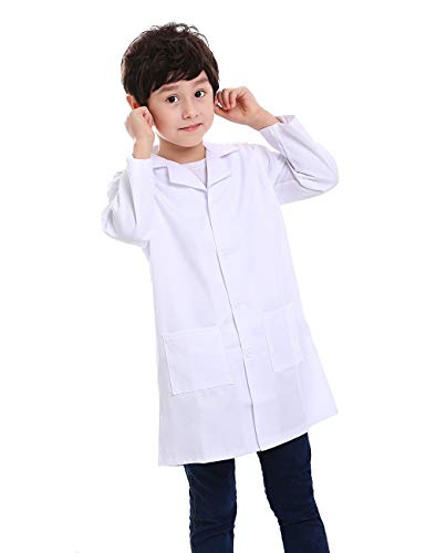 TOPTIE Kids Scrubs White Lab Coats for Scientists or Doctors-White-8