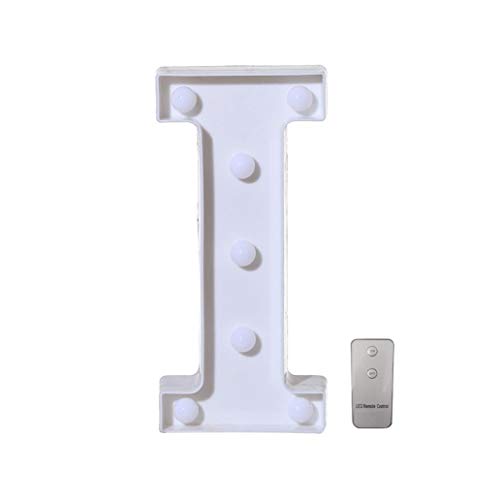 SUKEQ LED Marquee Letter Lights Remote Control Alphabet Light Up Letter Sign with Remote Controller for Birthday Wedding Home Party Bar Decoration (I)
