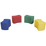 SoftScape Butterfly Stool Modular Seating Set for Toddlers and Kids, Colorful Flexible Seating for Classrooms and Daycares (6-Piece Set) - Assorted