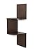 Danya B. QBA671SR1 Decorative Wall Decor - Floating 2-Tier Display Corner Shelf - Walnut Finish