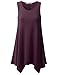 URBANCLEO Womens Round Neck Sleeveless eLong Tunic Top Shirt Plum XLarge