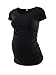 Liu & Qu Women's Maternity Classic Side Ruched T-Shirt Tops Mama Pregnancy Clothes Black/Grey