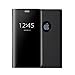 Shinetop for iPhone 8 Plus Case, Smart Clear View Window Electroplate Plating Stand PC Mirror Flip Folio Case Cover Ultra Slim Full Body Protective Case for iPhone 8 Plus/7 Plus with Kickstand-Black