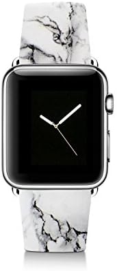 Apple Watch Band 42mm by VeeDoo, Replacement Watchbands for iWatch Series with Fashion Design White Marble Leather Strap WristBand For Men Womens with Gold Adapters &amp; Buckle