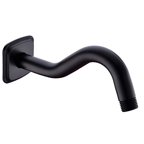 TRUSTMI Curved Shower Arm with Flange, 8inch SShape Stainless Steel