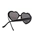 Meyison Fashion Large Women Lady Girl Oversized Heart Shaped Retro Sunglasses Cute Love Eyewear (black)