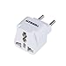 TESSAN Grounded Universal Travel Power Strip European Plug Adapter USA to The More of Europe Travel Prong Converter Adapter Plug Kit for The More of Europe(Type C)- 3 Pack(White)
