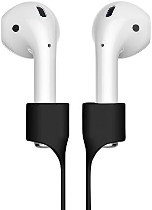 AirPods Strap, Gruichi iPhone 7 Airpods Anti-lost Sport Silicone Strap for Apple Airpods, Apple Airpods Accessories, Black