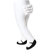 Baby Girl Tights with Sewn-in Mary Jane Shoe Design - Anti Slip - Cotton-Infant & Toddler Sizes