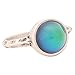 MOJO JEWELRY Basic Classic Antique Sterling Silver Plated Ring Round Stone Color Change Mood Rings MJ-RS002