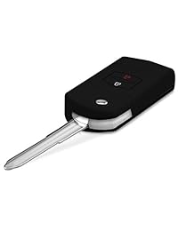 Kwmobile Car Key Key Cover para Mazda - Tapa protectora de silicona para llavero para Mazda 2 Button Key Car - Blanco Negro