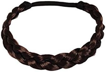 SBParts New Fashion Soft Extensions Stretchy Braided Faux Hair Plaits Headband Hairband (Dark Brown)
