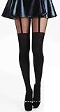 Pamela Mann Plain Stripe Suspender Tights - Available in Medium, XL & XXL & XXXL