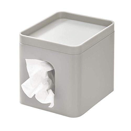 iDesign Cade Facial Tissue Cover, Boutique Box Bathroom Holder for Vanity, Countertops, Desk, Office, Dorm, Matte Gray - Thumbnail 4