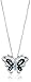 Sterling Silver Swiss and London Blue Topaz Butterfly Pendant Necklace, 18