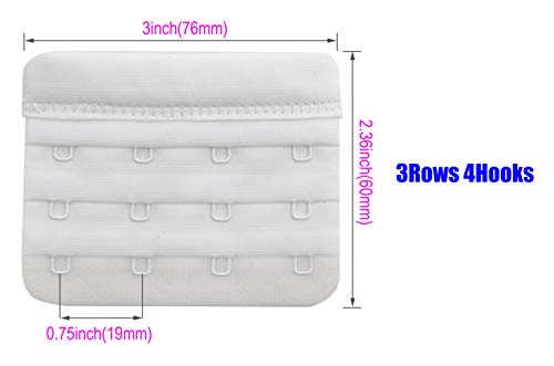 Bra Extender 4 Hooks,Soft and Comfortable Bra Strap Extender - 4 pcs Pack (White)