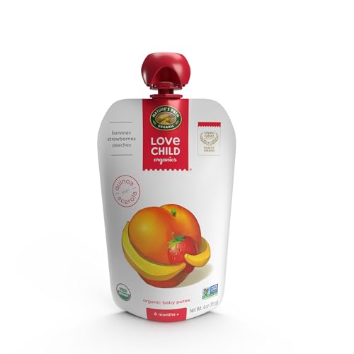 Love Child Organics Superblends Bananas, Strawberries + Peaches Puree, 4 oz (Pa…