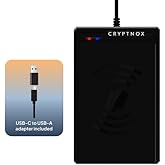 Cryptnox USB NFC Reader USB-C, FIDO2 MIFARE DESFire, Windows 11 ISO 14443 | FIDO2 NFC reader, plug and play on Windows 11/macOS, Linux via pcsc-lite/libccid, Android via USB OTG