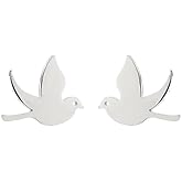 Minimalist Bird Small Little Stud Earrings for Women Teen Girls Cute Stainless Steel Flying Swallow Animal Cartilage Pierced Hypoallergenic Tiny Huggie Sleeper Studs Fashion Jewelry Birthday Gifts