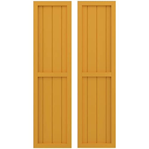14"W x 72"H Americraft Four Board Exterior Real Wood Two Equal Panel Framed Boa…