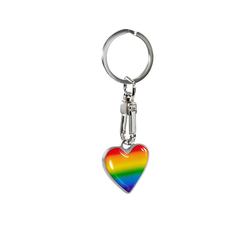 Avisa Stainless steel key chain - 'Heart' rainbow