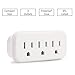 3 Outlet Wall Adapter Extender, Mini Grounded Plug Splitter, 15A/125V/1875W, ETL Listed, White, 5 Pack