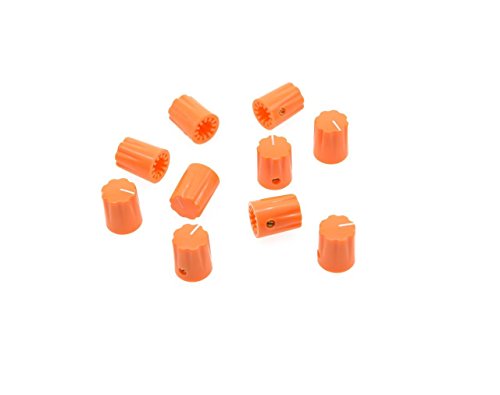 KAISH 10pcs Orange Guitar Scalloped Edge Amplifier Knob Cylinder Effect Pedal Knobs