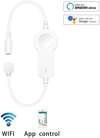 Smart Wifi LED Controller for Strip Lights, Smart Controller with Remote for LED RGB Light Strip, Compatible with Alexa Google Home Wireless Voice Light Controller