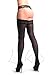 Black Luxurious Hold Ups With Floral Silicon Lace 60 Den - Hold Ups