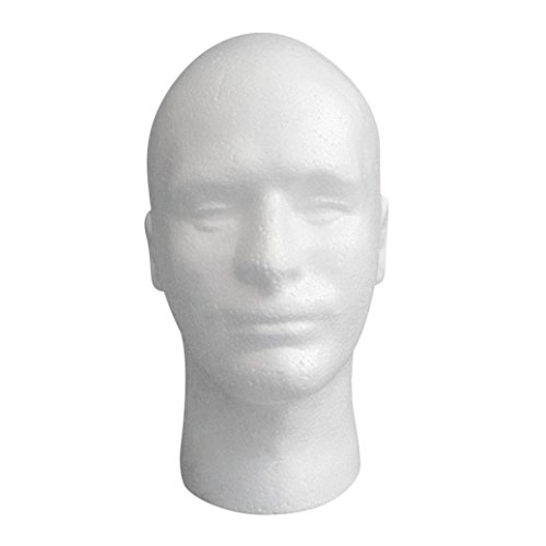 Male Styrofoam Mannequin Manikin Head Model Anshinto Foam Wig Hair Glasses Display (A) - Thumbnail 6