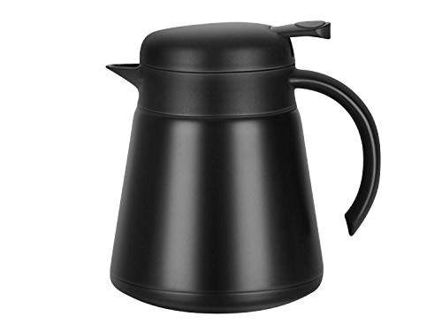 Luvan 304 18/10 Stainless Steel Thermal Carafe/Double Walled Vacuum Insulated Coffee Pot with Press Button Top,24+ Hrs Heat&Cold Retention,BPA Free,for Coffee,Tea,Beverage etc (black-1, 27 OZ)