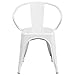 Flash Furniture Luna Commercial Grade White Metal Indoor-Outdoor Chair with Arms