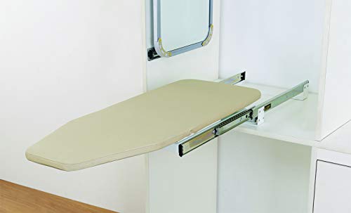 HIDE AWAY IRONING BOARDS Foldable Rotated Ironing Board Closet Pull-Out Stow Away in The Cabinet Ironing Station for Home, Apartment, Beige