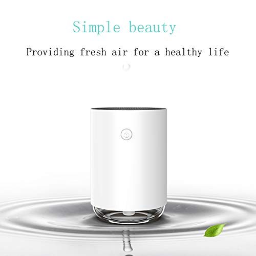 IKER USB Portable Humidifiers with Night Light and Water Tank, Great Cool Mist Air Diffuser with Adjustable Mist Modes, Perfect for Bedroom Office Car and Travel (White)
