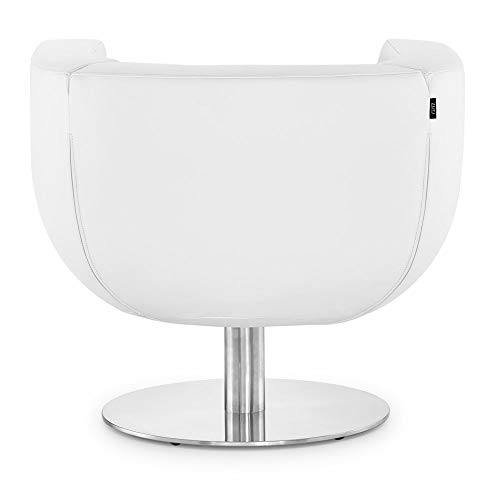 Zuri Furniture Modern Macie Swivel Lounge Chair White Italian Top