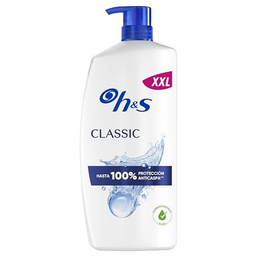 Classic Champú Anticaspa 1000ml Con Dispensador, Para Uso Diario. Hasta 100% De Protección Anticaspa, Clínicamente Probado. Para Todo Tipo de Pelo y Cuero Cabelludo. Sensación de Frescor