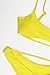 QINSEN Womens High Cut Bikini Beachwear Cami Crop Tank + Brazilian Style Thong 2PCS Swim Outfit Yellow S