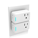 Mini Smart Plug 2 Pack Compatible with Alexa Echo Google Home IFTTT,no Hub Required,Wifi enabled Smart Socket Control your Devices from Anywhere,Occupies Only One Socket